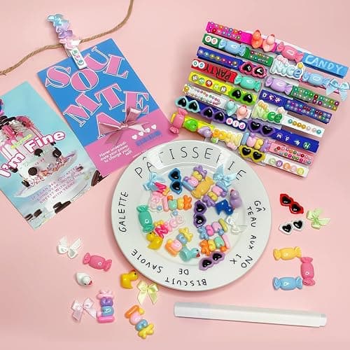 50-Pack Cheer Pins Kits-50pcs 2.9 Inch Wooden Clothespins in 10 Colors, 58 Resin Charms, 2 Gem Sticker Sheets, 200 Letter Beads for Team Spirit, Classroom Crafts & Cheerleading Accessories thumbnail 2