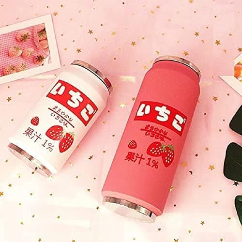 PEXIZUAN Kawaii Stainless Steel Kawaii Water Bottle with Straw Japanese Water Bottle Insulated(500ml/16.9oz,Pink) thumbnail 2