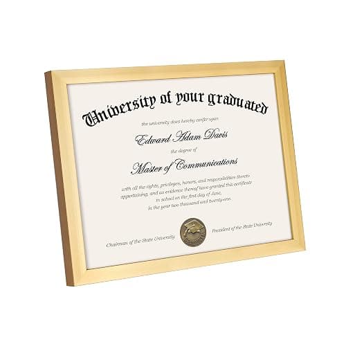 upsimples Certificate Frame, 8.5 by 11 Glass Diploma Frames, 5 Pack, Gold | Displays 8.5x11 Document and Degree, Graduation Gift for Wall or Tabletop Decor, High-definition Glass thumbnail 4