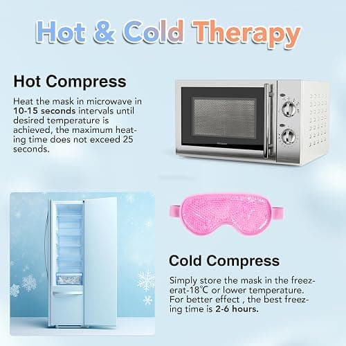 XPCARE Colding Ice Face Mask and Cooling Eye Mask for Puffy Eyes & Migraine Relief Gel Eye Mask Cool Face Ice Masks for Dark Circles Eye Surgery Sleeping Pressure Headaches Skin Care(Pink) thumbnail 5
