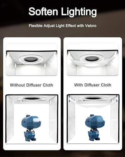 DUCLUS Light Box Photography, 16x16 inch Portable Photo Studio Box with 160 LED Dimmable Lights, 6 PVC & 2 Paper Backdrops for Product Photography. - 16*16 inch thumbnail 5