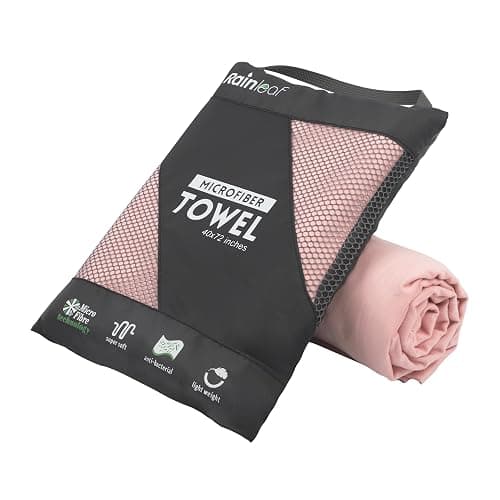 Rainleaf Microfiber Towel Quick Dry Camping & Travel & Gym Towel. Compact | Super Absorbent, Lightweight, Fast Drying. Suitable for Beach, Bath, Backpacking, Hiking, Swim. - Image 1