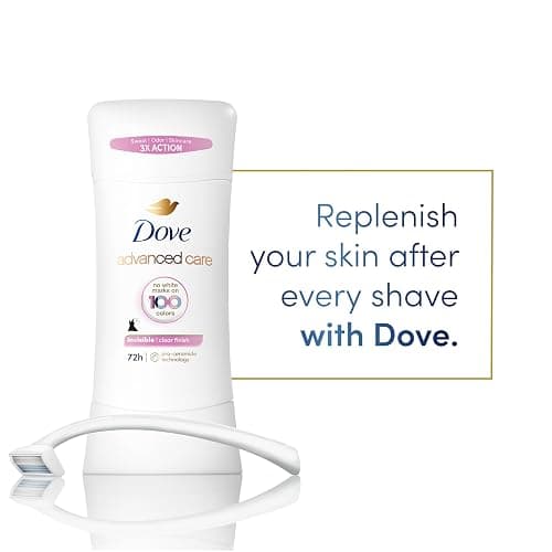 Dove Advanced Care Antiperspirant Deodorant Stick for Soft, Resilient Skin, Clear Finish with No White Marks and 72-Hour Sweat & Odor Protection, 2.6 oz thumbnail 6