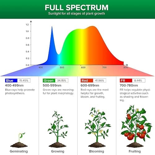SANSI LED Grow Light Bulb for Seeds and Greens, Full Spectrum 10W Grow Light (150 Watt Equiv) with Optical Lens for Indoor Plant, High PPFD, E26 Base, 3-Pack thumbnail 3