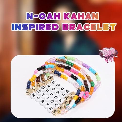 AICase for Noah Merch Gifts Inspired Bracelets 5 Pcs Stackable | Stretch Beaded Friendship Bracelets Concert Outfit Vinyl Poster Sticker Merchandise Gifts for Fans Women Birthday Christmas thumbnail 2