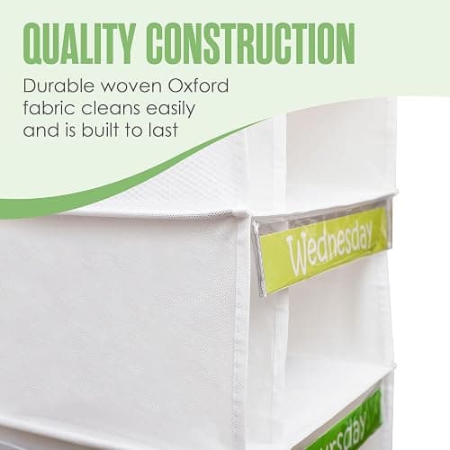 Kids Clothes Organizer, Weekly Clothes Organizer for Kids, Weekday, 6 Shelf | Houseables Outfit Organizers, Closet Daily Outfit Storage, Monday through Friday Clothing, Day of the Week, School, Hanging thumbnail 6