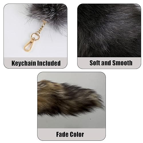 Zuxlwud Fluffy Fox Tail Keychain, Cosplay Accessory with Soft and Thick for Women's Bag Decoration Halloween Party Costume thumbnail 7