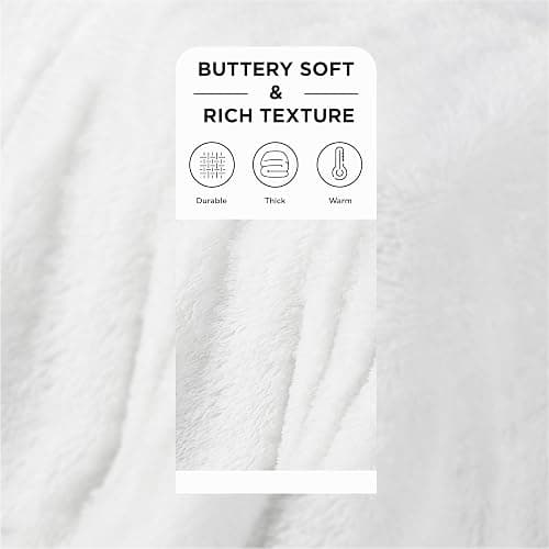 Bedsure GentleSoft Fluffy White Blankets Queen Size for Bed, Thick Sherpa Faux Fur Fleece Fuzzy Plush Winter Warm Heavy Soft Queen Blankets, Bedroom Decor White Gifts Cozy Gifts for Women Men, 90x90 thumbnail 2