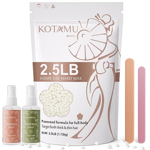 KOTAMU Hard Wax Beads, 2.5lb Waxing Beads for Full Body Bikini Brazilian Facial Leg Sensitive Skin Hair Removal, Unscented Wax Beans Target All Hair Types, Ideal for Women Men at Home & Salon Waxing - Image 1