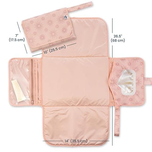 Tiny Twinkle Portable Diaper Changing Pad | Waterproof, Wipeable & Compact Baby Changing Pad for Travel | Smart Wipes Pocket & Organized Storage| Newborn Shower Gift (Shine) thumbnail 3