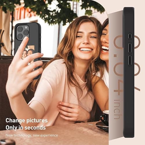 Phone Case for iPhone 16 Pro Max, 16 Pro, 16 Plus, 16, Smart Ink Screen Phone Case, NFC Memory Case for iPhone with Photo Screen, Funda Digital Inteligente (Black, for iPhone 16 pro max) thumbnail 4