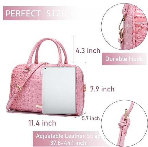 Makcr Joacbv Top-Handle Crocodile Purses For Women Crossbody Leather Bags Trendy Large Capacity Tote with Shoulder Strap thumbnail 4