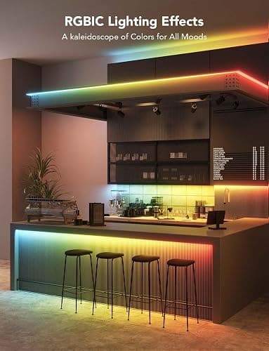 Govee RGBIC LED Strip Lights, Smart LED Lights for Bedroom, Bluetooth LED Lights APP Control, DIY Multiple Colors on One Line, Color Changing LED Strip Lighting Music Sync, Home Decor, 16.4ft - 16.4ft thumbnail 9