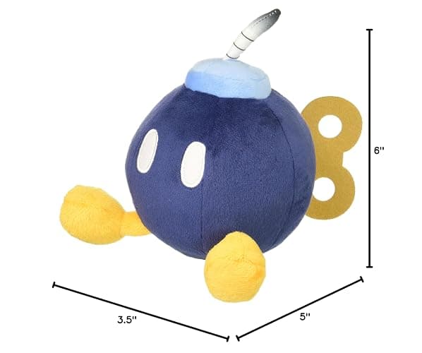 Little Buddy Super Mario All Star Collection 1429 Bob Omb Stuffed Plush, 5""", Multicolor - Plush thumbnail 2