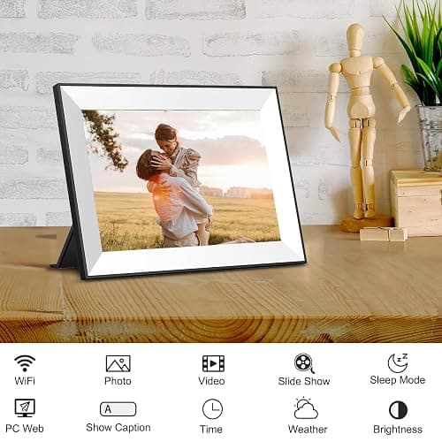 Digital Picture Frame 10.1 Inch Digital Photo Frame WiFi Smart Electronic Frame 16 GB IPS Touch Screen,Auto-Rotate,Easy to use Load from Phone Share Pohto/Video Wedding Gifts for mom Women Men thumbnail 4