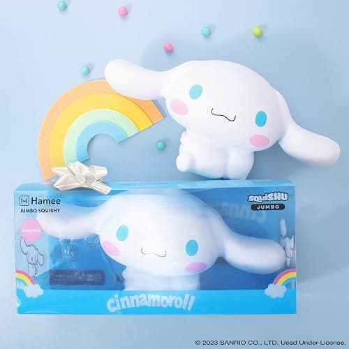 Hamee Sanrio Hello Kitty and Friends Cinnamoroll Jumbo Squishy Toy Slow Rising Cute SquiSHU Sweet Cotton Candy Scented Birthday Gift Bags, Party Favors, Gift Basket Filler, Stress Relief thumbnail 4
