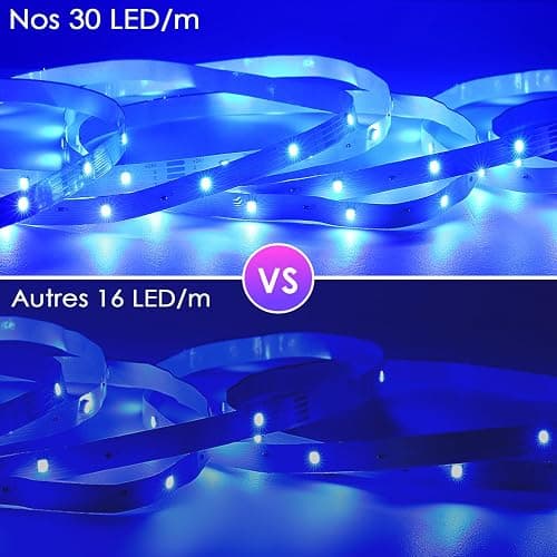 HOVVIDA Ruban LED 20M, 30 LED/Mètre, 2x10M, 24V RVB Bande LED, 600 LED, APP et Télécommande, Synchronisation de la Musique, Mode Minuterie, pour Chambre, Salle de Jeux, Fête, Festival thumbnail 3