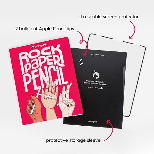 Astropad Rock Paper Pencil v3.0 – Paper Screen Protector for iPad Air 11-in (M2/M3/M4) & (M3, 2025) & iPad 10.9-in. (10th & 11th Gen) + Apple Pencil Tips 2 Pack – Compatible with Apple Pencil 1st/2nd Gens and Pencil Pro thumbnail 7