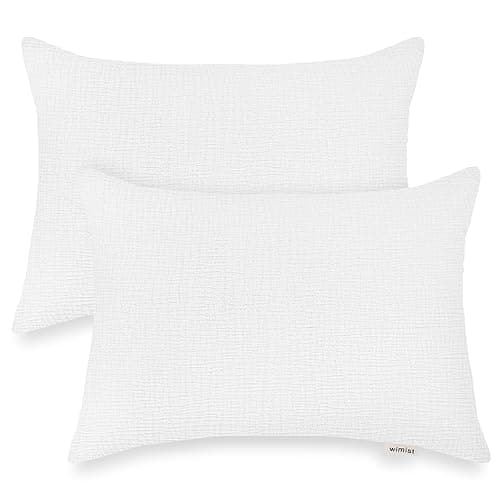 Toddler Pillowcases for 13"x18" Pillow 2 Pack, Muslin Small Toddler Baby Kids Travel Pillow Covers for Boys Girls with Envelope Closure - White - 13 x 18 Inch