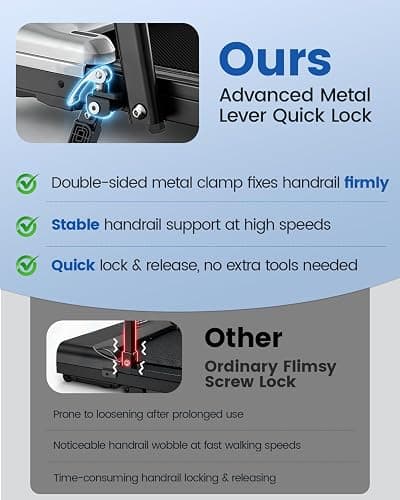 Walking Pad Treadmill for Home, Walking Pad with Incline and Handle Bar | Sturdy Foldable Handles Walking Pad with LED Display, Portable Quiet Under Desk Treadmills for small space at home office thumbnail 5
