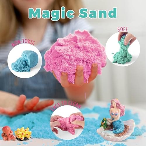 Mermaid Light-Up Terrarium Kit for Kids - LED Night Light Birthday Gift for Girls Ages 4 5 6 7 8-12 Year Old - Mermaid Toys for Girls - DIY Arts and Crafts Kit for Kids thumbnail 3