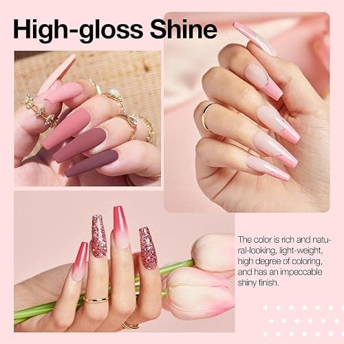 AZUREBEAUTY 31 Pcs Dip Powder Nail Kit Starter 20 Colors Clear Nude Pink Brown Glitter All Season Acrylic Dipping Powder Liquid Set with Top/Base Coat Activator for French Nail Art DIY Salon Gift thumbnail 3