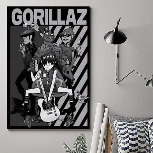 Gorillaz Creative Waterproof Decorative Paintings Free of Framing Directly Pasted with Moisture-proof And Anti Fouling Materials Living Room Bedroom Hanging Paintings Artistic Sense Home GiftsUnframe- thumbnail 6
