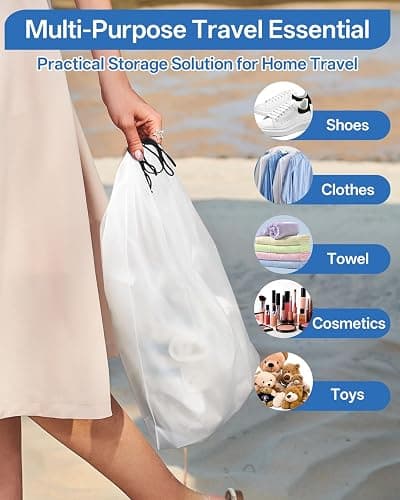 Teskyer Transparent Shoe Bags for Travel, 15.7" x 11.8" Waterproof Portable Travel Shoe Storage Bags for Packing - Travel Essentials for Men & Women, 6 PCS thumbnail 5