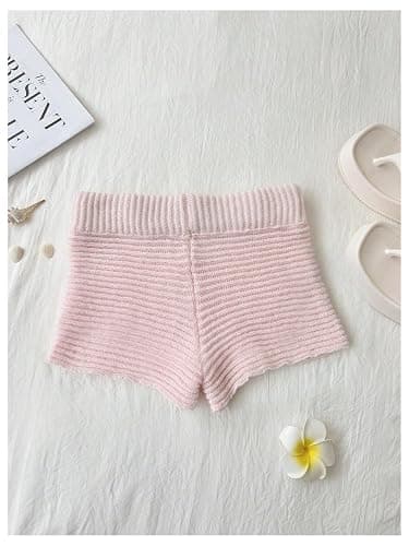 BEAUDRM Women's Starfish Patch Micro Shorts Y2k Cute Low Waist Crochet Knit Mini Shorts Summer Beach Vacation Outfits thumbnail 3
