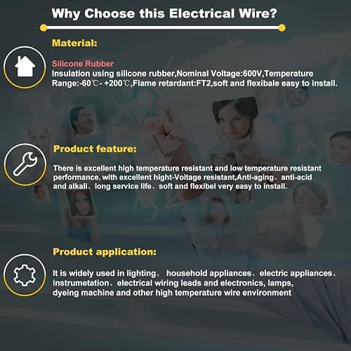 22 awg Silicone Electrical Wire 2 Conductor Parallel Wire line 200ft [Black 100ft Red 100ft] 22 Gauge Soft and Flexible Hook Up Oxygen Free Stranded Tinned Copper Wire - 22awg/0.3mm² thumbnail 6