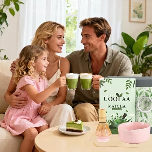 Pink Traditional Matcha Whisk Set, 5 Pcs Japanese Matcha Kit with Chawan Ceramic Bowl with Spout, Chasen Bamboo Whisk and Holder, Scoop, Sifter - Matcha Set Kit Gift for Ceremony Matcha Lattes Lover thumbnail 5