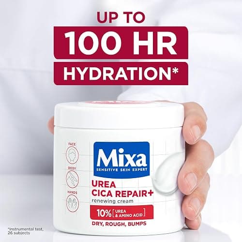 Mixa Body Cream, Urea Cica Repair+ Renewing Cream, Body Moisturiser for Dry, Rough, Bumpy Skin, with 10% Urea and Niacinamide, Hypoallergenic, 400ml thumbnail 3