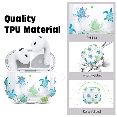 Case Cover Compatible with AirPods 4th Generation 2024, Wireless Charging, Shockproof, Soft TPU Transparent Reduced Yellowing for AirPods 4 Cases with Cleaning Kit & Carabiner thumbnail 3