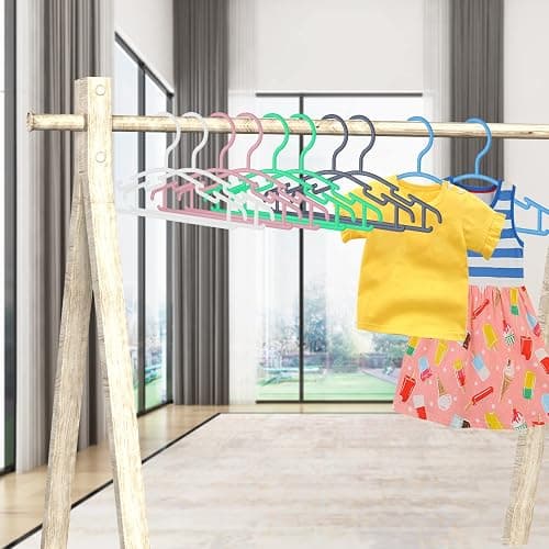 VIIBASE 100 Pack White Baby Nursery Closet Hangers, Non-Slip Laundry Infant Pant Hanger for Newborn Clothes Gift, Ultra-Thin Plastic Hanger for Girl Boy Toddler Kid thumbnail 6