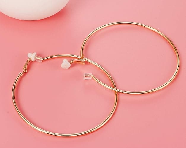 15 Pairs Wholesale Clip on Earrings for Women -Clip on Hoop Earring - Fake Hoops Clipon Earing Fake Earings Set Clip-on Hoops Clipon Ear Ring Pack thumbnail 5