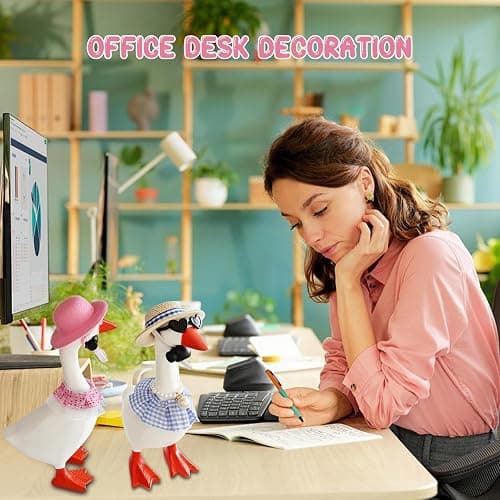 awesohome Desk Goose Outfits 7 inches, 4 Sets Desk Goose Clothes for Cute Sily Magnetic Porch Goose Key Holder Decor thumbnail 5