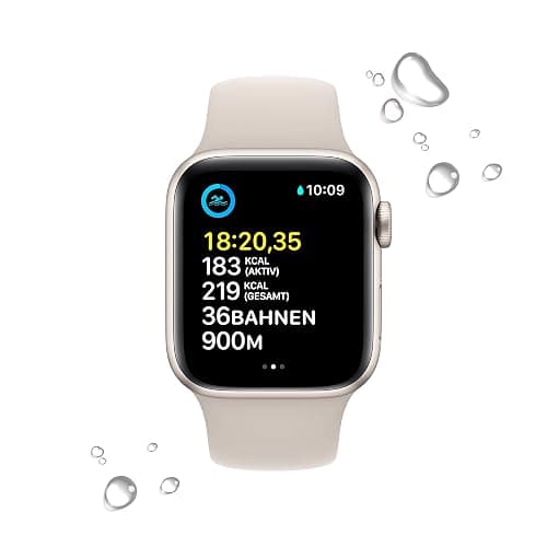 Apple Watch SE (2. Generation) (GPS, 40mm) - Aluminiumgehäuse Polarstern mit Sportarmband Polarstern - Regular (Generalüberholt) thumbnail 4