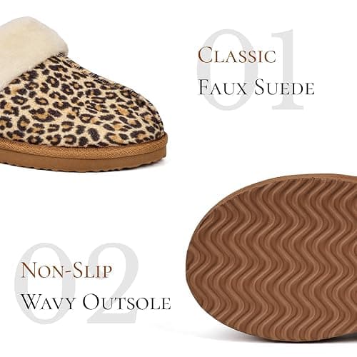 Fuzzy Slippers for Women Cozy Faux Fur House Shoes Winter Warm Memory Foam Slippers for Indoor and Outdoor thumbnail 2