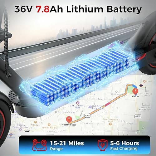HopCycle Electric Scooter - Electric Scooter Adults, 500W Motor, 21 MPH Top Speed, 8.5'' Tires, 21 Miles, Long Range Electric Scooter for Adults and Teens thumbnail 4
