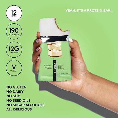 TRUBAR Vegan Protein Bar, Whipped for Key Lime, Gluten Free, Plant Based, High Fiber, Dairy Free, Low Fat, Non GMO, No Sugar Alcohols, 12G Lean Protein, 13G Fiber, Healthy Snack Bars, 12 CT - Whipped for Key Lime thumbnail 4