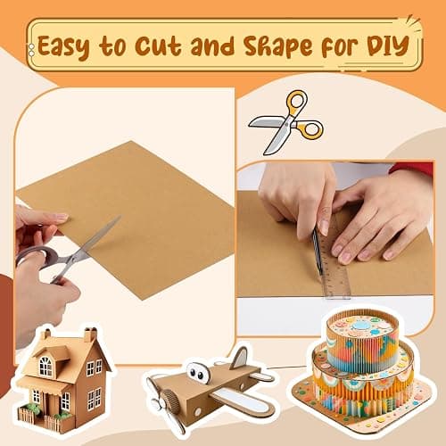 Cardboard Sheets，13 Pack 8.5"x11" Corrugated Cardboard Sheets,Cardboard Inserts Flat for DIY Crafts,Packing, Shipping, Mailing(Brown) thumbnail 4