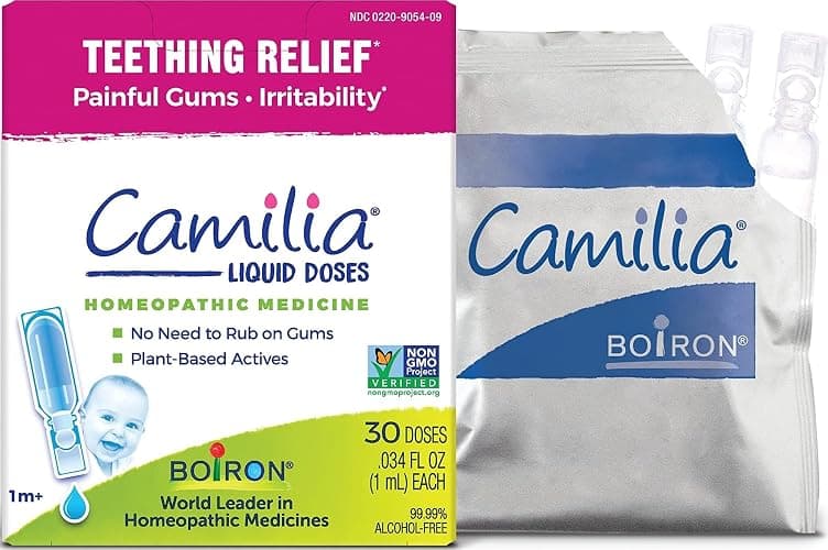 Boiron Camilia Teething Drops for Daytime and Nighttime Relief of Painful or Swollen Gums and Irritability in Babies - 30 Count - Image 1