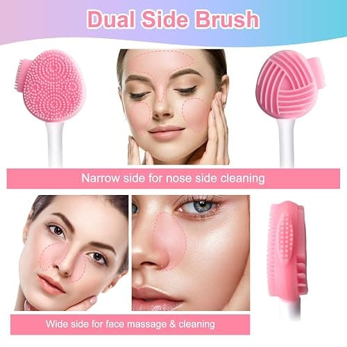 MUIIGOOD Silicone Face Scrubber Face Mask Brush Exfoliating Lip Cleansing Facial Cleansing/Wash Brush Exfoliator Blackhead Skin Care Tool Makeup Removes Dead & Dry Skin for Women Grils Men thumbnail 4