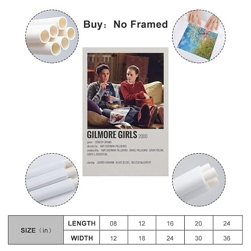 ENZD Gilmore Girls Tv Show Poster Posters for Room Aesthetic 90s Canvas Art Poster and Wall Art Picture Print Modern Family Bedroom Decor Posters 12x18inch(30x45cm) thumbnail 2