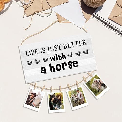 WULQYING Horse Gifts Picture Frames Photo Holder for Wall, Horse Themed Gifts for Women Girls Men Horses Lover Horse Rider Hanging Photo Display for wall Decor thumbnail 5