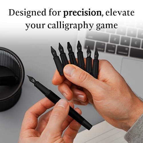 Ellington Pens Luxury Calligraphy Set – Premium Fountain Pen with 6 Nibs, 6 Bottle, 6 Cartridges, Converter, and Elegant Gift Box – Perfect for Calligraphers, Writers, Gifting thumbnail 4