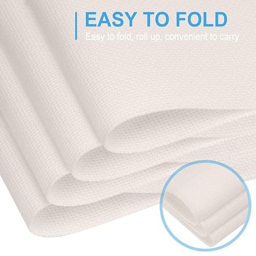 Cross Stitch Fabric 14 Count Aida Cloth 28 x 19 Inch Large Size Classic Reserve Cross Stitch Supplies Embroidery Fabric for Home DIY Craft Decoration Handmade, Light Beige thumbnail 4