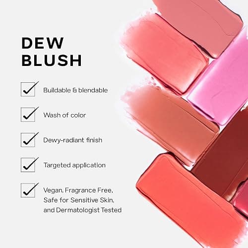 Saie Dew Liquid Blush for Cheeks - Hydrating Cream Blush Stick with a Blendable + Buildable Formula - Skincare Infused Dewy Cheek Tint for a Natural Flush - Glowy Makeup Essential - Flirty (.40 oz) thumbnail 5
