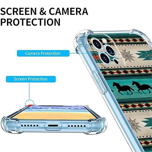 MeieaS Compatible with iPhone 14 Pro Max Phone case,Western azrec Love Horse Dreamcatchers Silicone Bumper Shockproof Anti-Scratch Slim Phone Cover Designed for iPhone Cases - western azrec Love Horse Dreamcatchers - For iPhone 14 Pro Max thumbnail 2