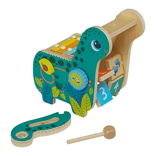 Manhattan Toy Wooden Dinosaur Toddler and Preschool Musical Instrument and Activity Toy with Xylophone, Sawtooth Ridges and Solo Mallet thumbnail 4